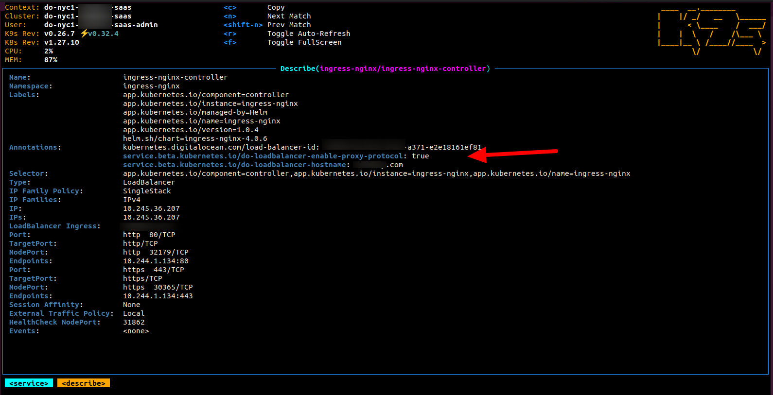 Nginx Ingress Controller Service